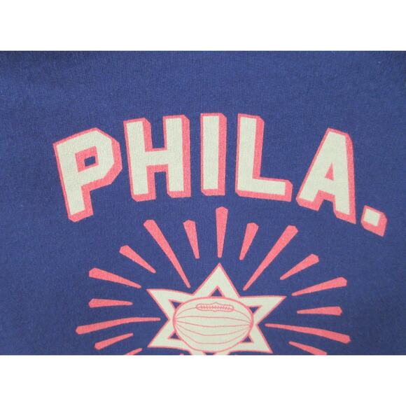 Ebbets Field Flannel (EFF) Phila Sphas Short Sleeve Sweatshirt Navy Size XXL - Picture 3 of 16